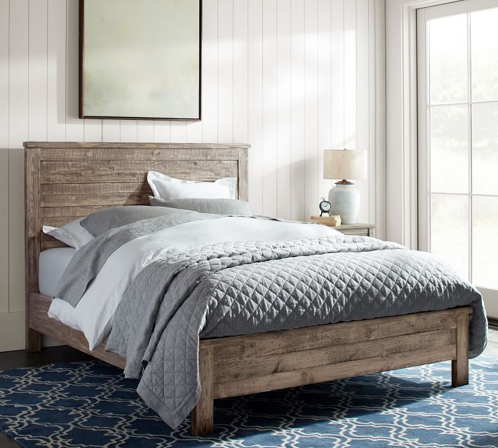 Rustic Farmhouse Style Wooden Bed